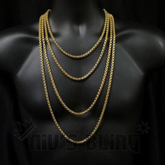 18K Gold Round Box Chain