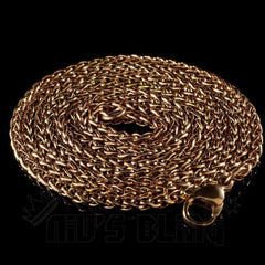 18K Rose Gold Wheat Chain