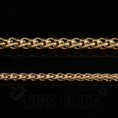 18K Rose Gold Wheat Chain