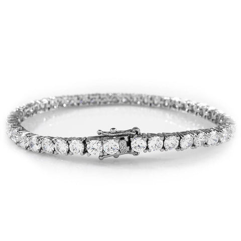 18K White Gold 1 Row Tennis Bracelet