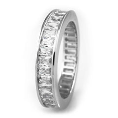 18K White Gold Baguette Cut Eternity Ring