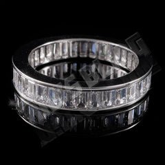 18K White Gold Baguette Cut Eternity Ring