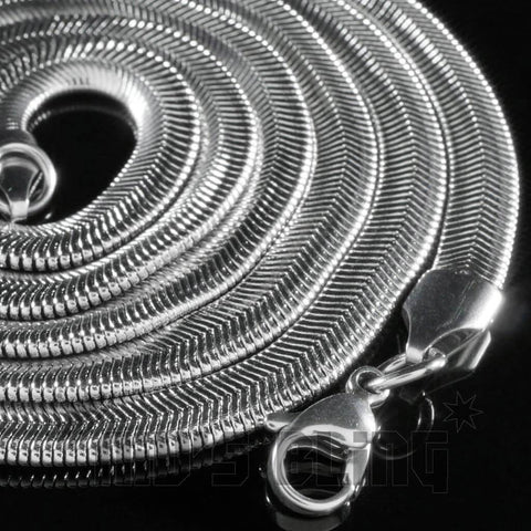 18K White Gold Herringbone Snake Chain