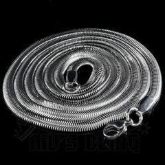 18K White Gold Herringbone Snake Chain