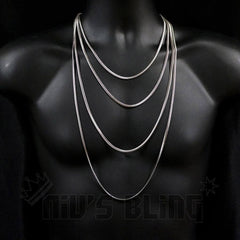 18K White Gold Herringbone Snake Chain