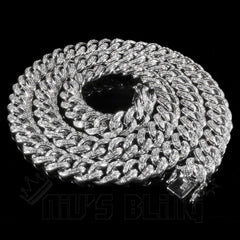 18K White Gold Iced Cuban Chain