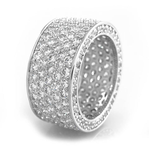 18K White Gold Iced Eternity Wedding Ring