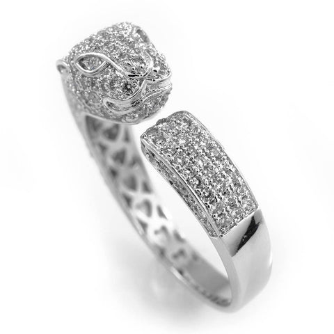 18K White Gold Iced Panther Jaguar Ring