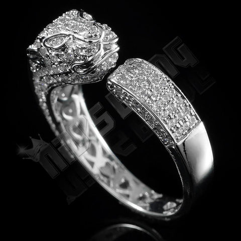 18K White Gold Iced Panther Jaguar Ring