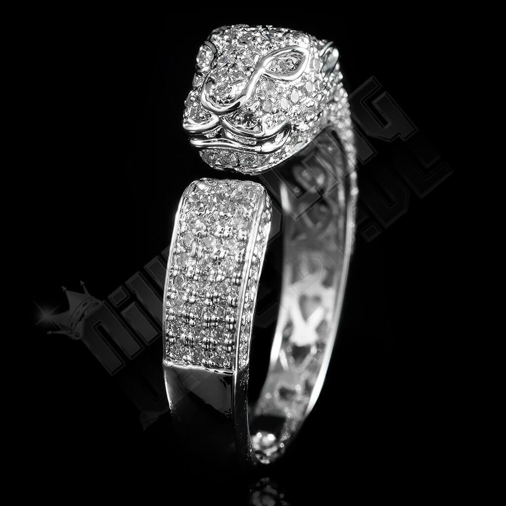 18K White Gold Iced Panther Jaguar Ring
