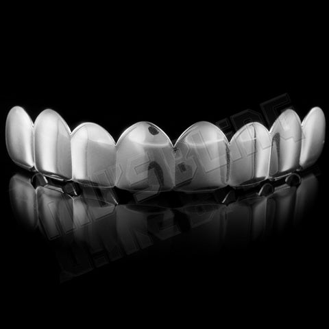 18K White Gold Plated  8 Tooth Grillz