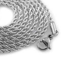 18K White Gold Rope Chain