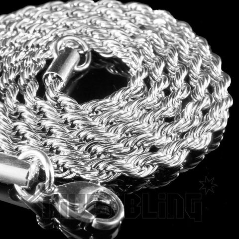 18K White Gold Rope Chain