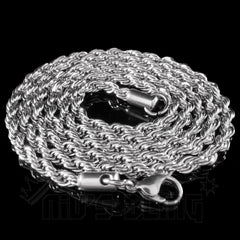 18K White Gold Rope Chain