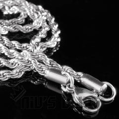 18K White Gold Rope Chain