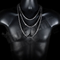 18K White Gold Rope Chain