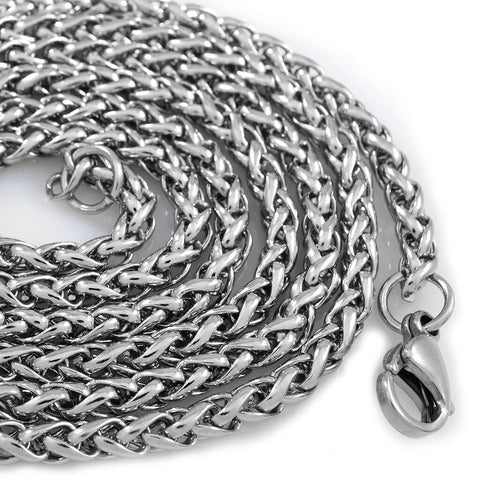 18K White Gold Wheat Chain