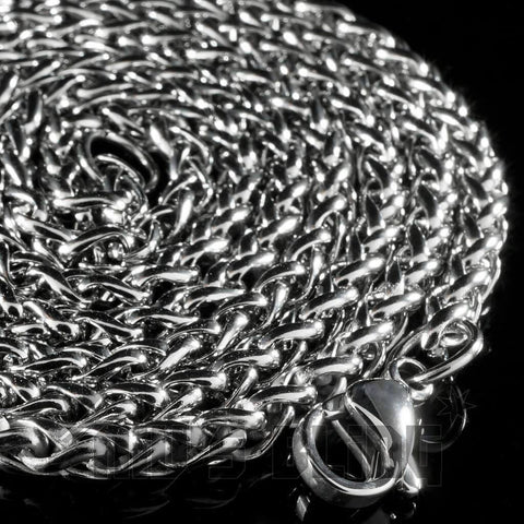 18K White Gold Wheat Chain