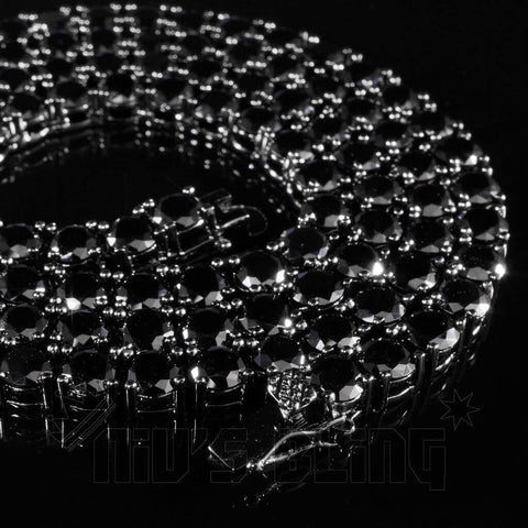 18k Black Gold 1 Row 5MM Iced Chain