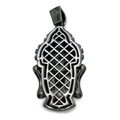 18k Black Gold Iced Buddha Pendant With Box Chain