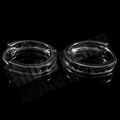 18k Black Gold Iced Huggie Hoop Earrings