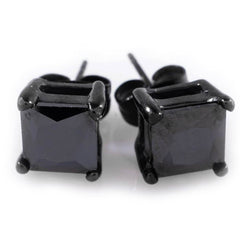 18k Black Gold Stainless Steel Square Stud Earrings