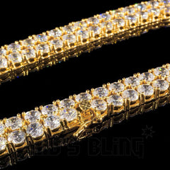 18k Gold 1 Row 5MM Iced Chain