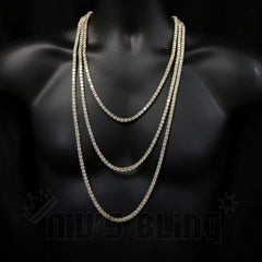 18k Gold 1 Row 5MM Iced Chain