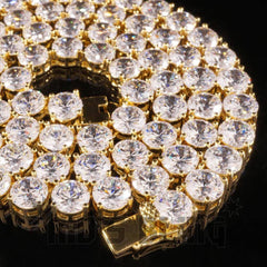 18k Gold 1 Row 8MM Iced Chain