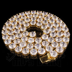 18k Gold 1 Row 8MM Iced Chain