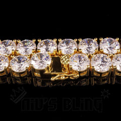 18k Gold 1 Row 8MM Iced Chain