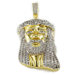 18k Gold Iced Mini Jesus Piece 8 With Rope Chain