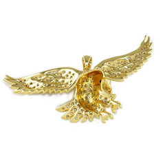 18k Gold Iced Bald Eagle Pendant with Box Chain