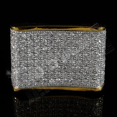 18k Gold Iced Stainless Steel Concave Ring