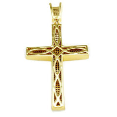 18k Gold Jesus Cross 1 With Rope Chain