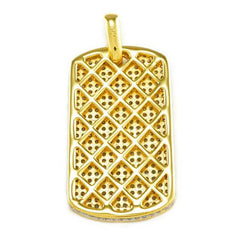 18k Gold Plated Iced Dog tag with Box Chain