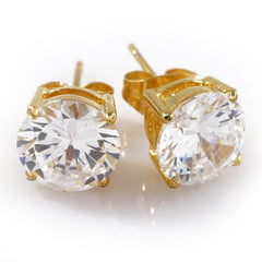 18k Gold Stainless Steel Round Stud Earrings