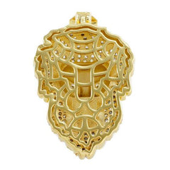 18k Gold Tiger Lion Roar Pendant with Rope Chain