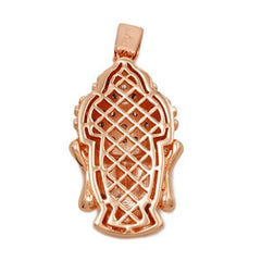 18k Rose Gold Iced Buddha Pendant With Box Chain