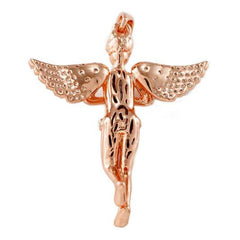 18k Rose Gold Praying Mini Angel Pendant With Box Chain