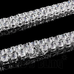 18k White Gold 1 Row 5MM Iced Chain