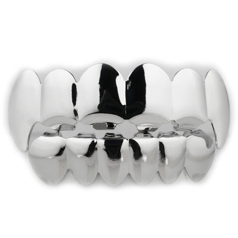 18k Silver Vampire Fang Grillz