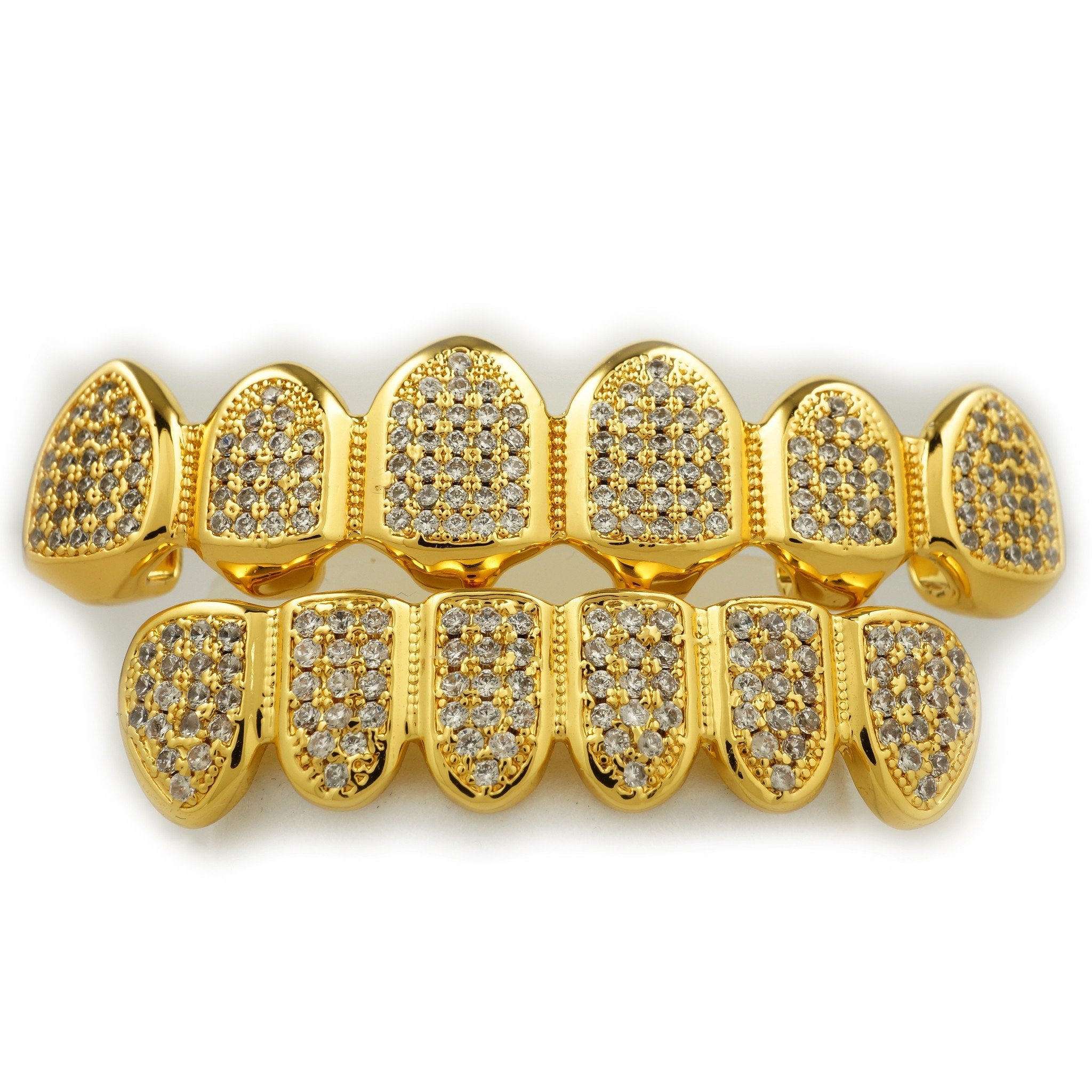 18k Gold Micro Pave Top Bottom Grillz
