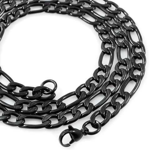 18K Black Gold Figaro Chain