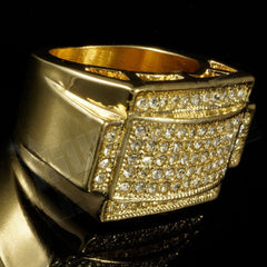 14k Gold Iced Rectangular Pinky Ring