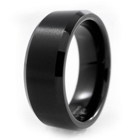 Black Tungsten Carbide Ring 8MM