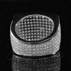 18K White Gold 19mm Iced Micropave Ring