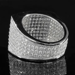 18K White Gold 19mm Iced Micropave Ring