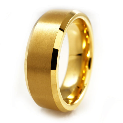 18K Gold Tungsten Carbide Ring 8MM