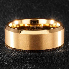 18K Gold Tungsten Carbide Ring 8MM